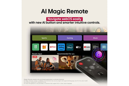 LG 55-inch (139.7 cm ) 4K UHD Smart TV with ebOS 25 | α7 AI Processor 4K Gen8 | Dolby Atmos & 20W Audio | HDR10 & HLG | Game Optimizer | Wi-Fi 5 | Works with Apple Airplay | AI Chatbot-55UA82506LA