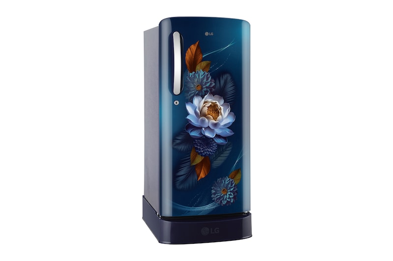 LG 185 L 5 Star, Single Door Refrigerator, Base Stand Drawer, Direct Cool, Smart Inverter Compressor, Blue Waterlilly (GLD1956ZABW.ABWZEBN)