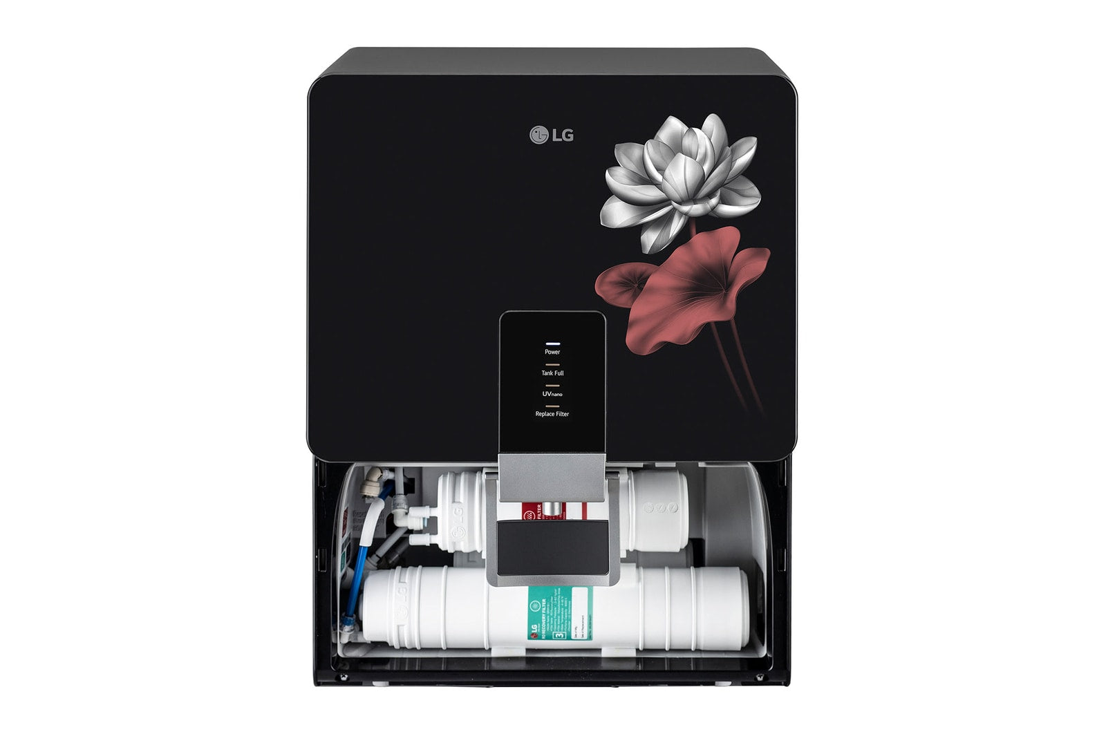 LG Solid Black RO + UV Water Purifier with 8L Dual Protection Stainless Steel Tank, In-Tank UV LED & Mineral Booster - Pure and Safe Water for Your Home- WW156RTTB