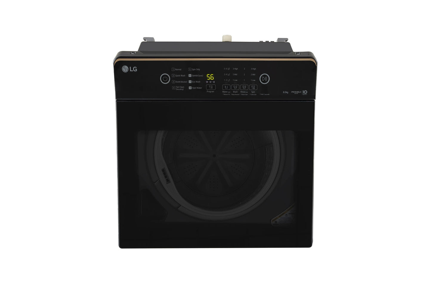 LG 8.0 kg 5 Star TurboDrum Top Load Washing Machine with Smart Diagnosis, Tempered Glass Lid, Soft Closing Door, Quick Wash, Child Lock, Middle Black,T80KMMB3Z