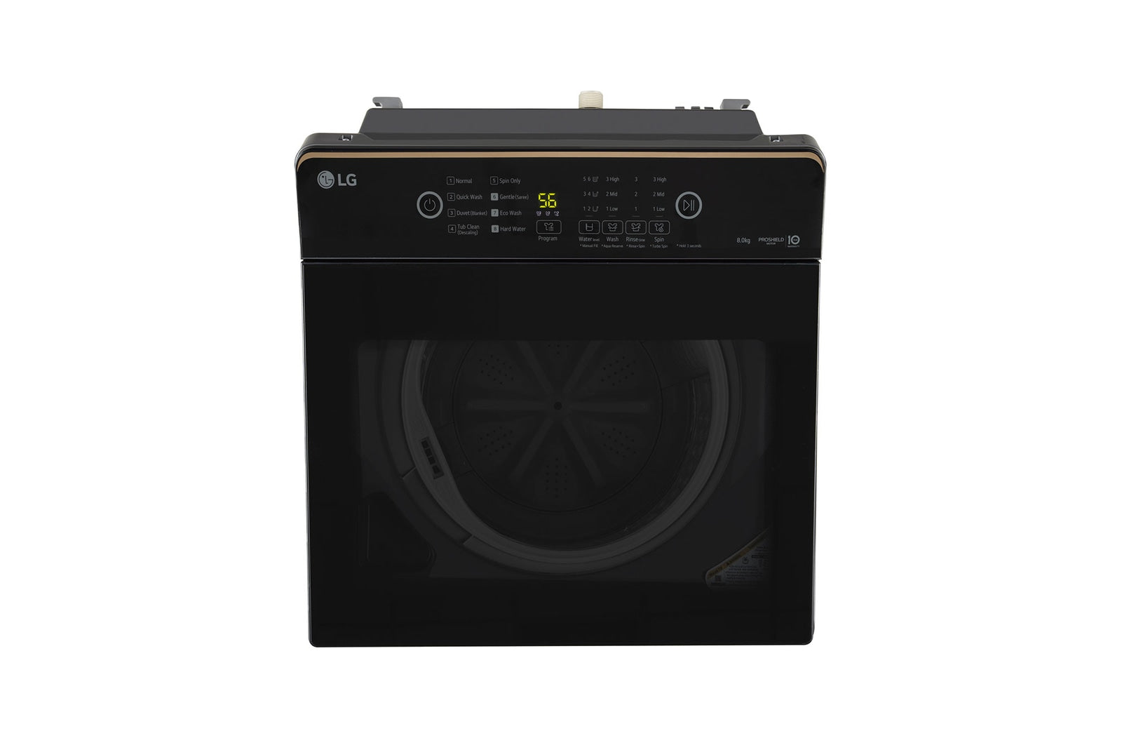 LG 8.0 kg 5 Star TurboDrum Top Load Washing Machine with Smart Diagnosis, Tempered Glass Lid, Soft Closing Door, Quick Wash, Child Lock, Middle Black,T80KMMB3Z