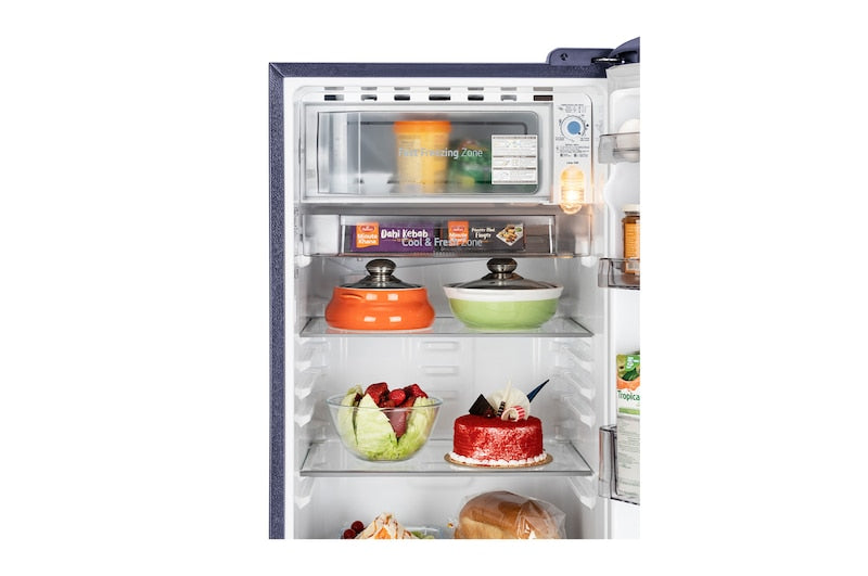 LG 185 L 5 Star, Single Door Refrigerator, Base Stand Drawer, Direct Cool, Smart Inverter Compressor, Blue Waterlilly (GLD1956ZABW.ABWZEBN)