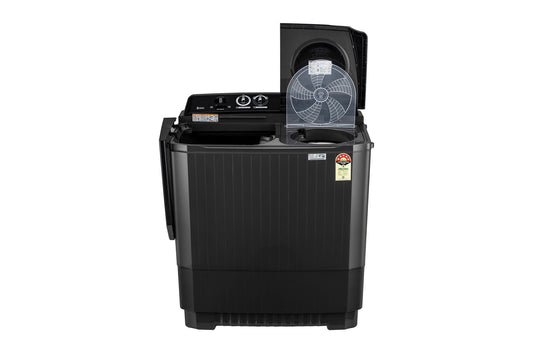 LG 11.5 kg 5 Star Semi Automatic Washing Machine with Wind Jet Dry Technology (P115ASLAZ, Full Black)