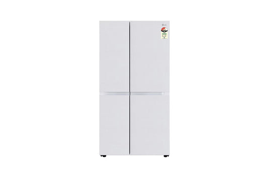 LG 650 Litres 3 Star Frost Free Side by Side Refrigerator with Smart Inverter Compressor (GLB257DLW3, Linen White)