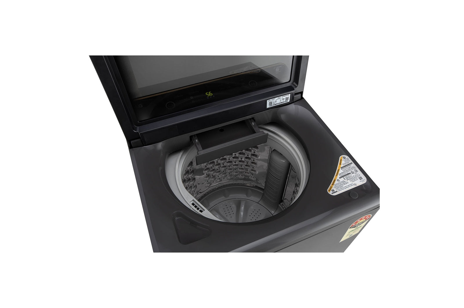 LG 8.0 kg 5 Star TurboDrum Top Load Washing Machine with Smart Diagnosis, Tempered Glass Lid, Soft Closing Door, Quick Wash, Child Lock, Middle Black,T80KMMB3Z