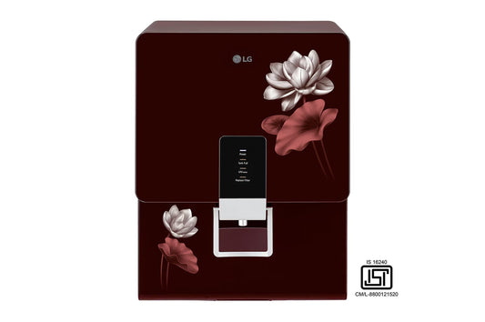 LG Crimson Red RO + UV Water Purifier with 8L Stainless Steel Tank, Mineral Booster & Digital Sterilizing Care - Pure water for a healthy life- WW156RTTC