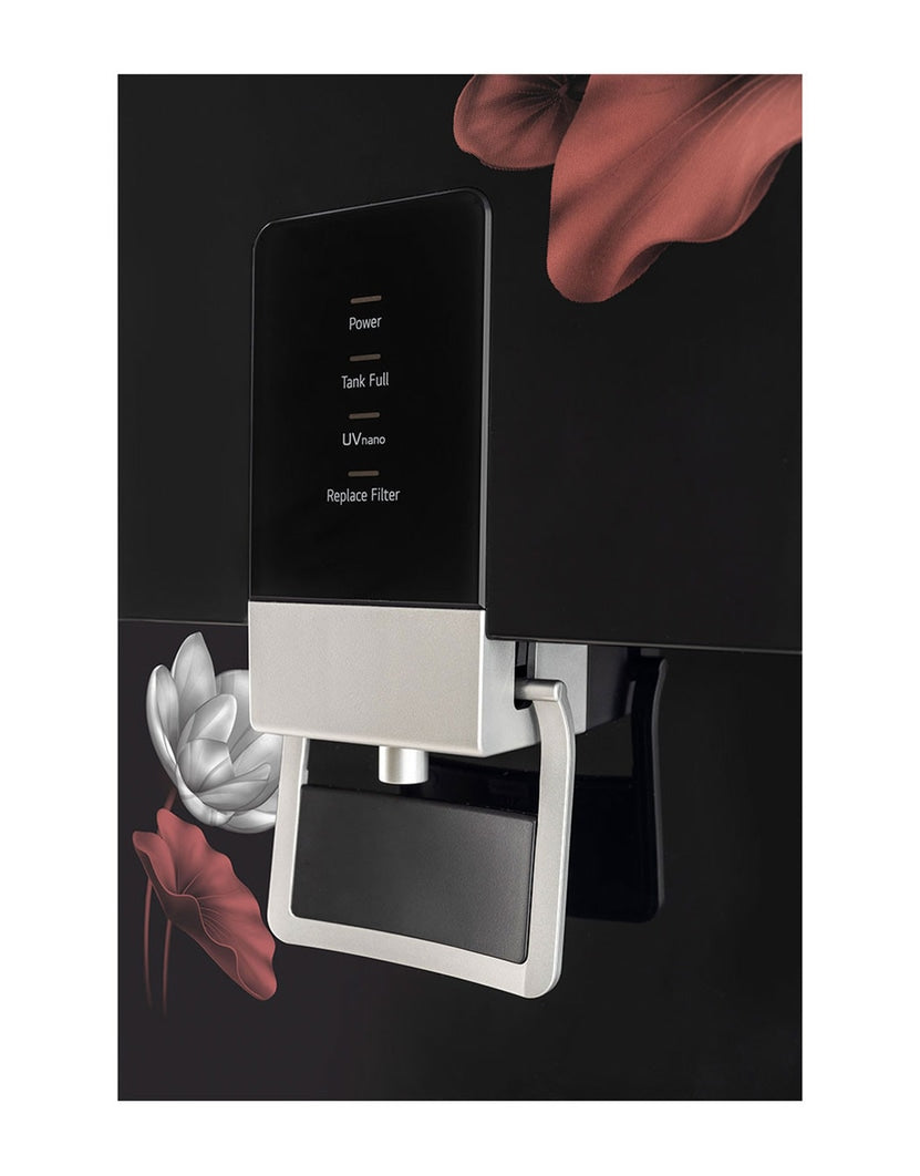 LG Solid Black RO + UV Water Purifier with 8L Dual Protection Stainless Steel Tank, In-Tank UV LED & Mineral Booster - Pure and Safe Water for Your Home- WW156RTTB
