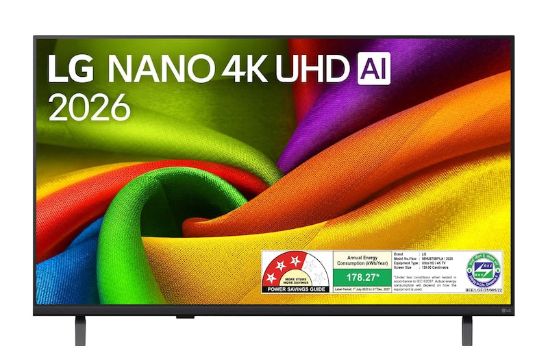 LG 139 cm (55 Inch) NANO 4K UHD AI Smart TV | α5 AI Processor 4K Gen9 | HDR10 | 4K Upscaling | AI Sound Pro | webOS 26 | AI ThinQ | Wi-Fi Enabled| Dolby Atmos| 2026 Model - 55NU875BPLA