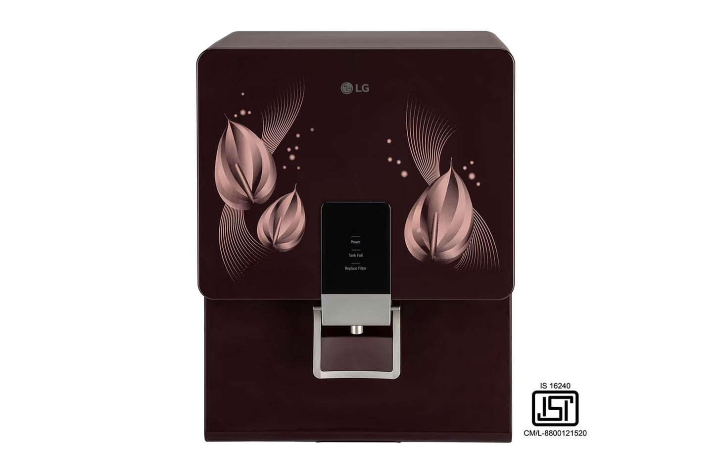 LG Crimson Red RO Water Purifier with 8L Dual Protection Stainless Steel Tank & Mineral Booster - Your family's health, protected by LG- WW146RTLC