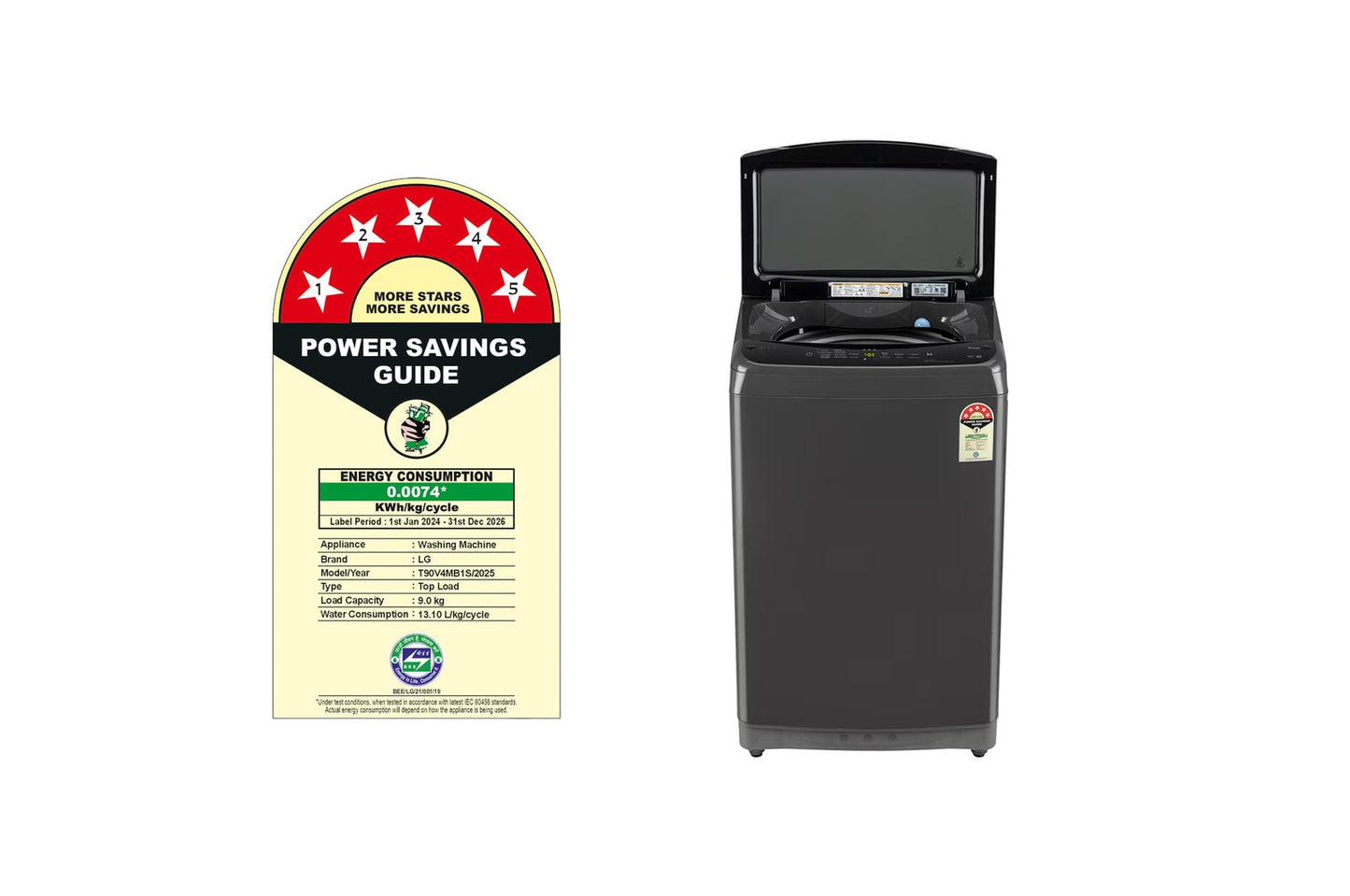 LG 9.0 kg,5 Star Fully-Automatic Top Load Washing Machine with Smart Inverter and Turbo Drum-T90V4MB1S