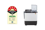 LG 10 kg 5-Star Semi-Automatic Top Load Washing Machine | Roller Jet Pulsator | Wind Jet Dry | 3 Wash Programs | In-Built Scrubber | Rat Away Technology Base (P1040RGAZ.ADGQEIL, Dark Grey)