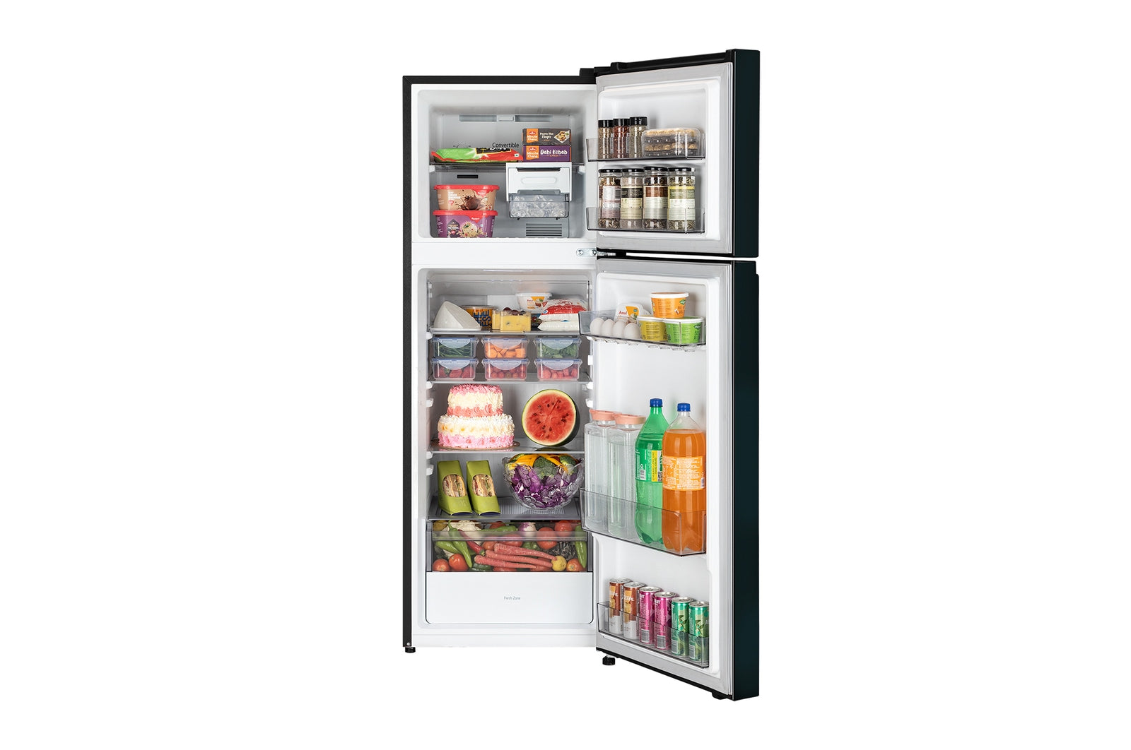 LG 251 Litres 2 Star Frost Free Double Door Convertible Refrigerator with Inverter Compressor ( Emerald Lotus) GLT2526XWEL.AELZEBN