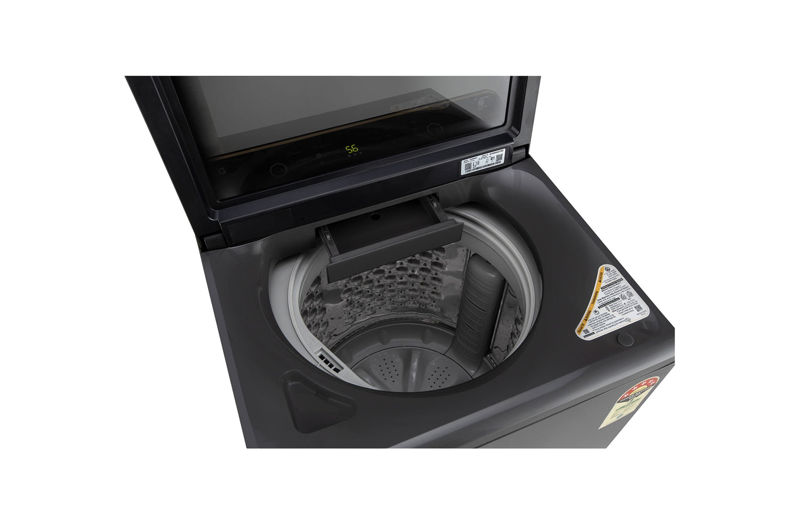 LG 9.0 kg 5 Star TurboDrum Top Load Washing Machine with Smart Diagnosis, Tempered Glass Lid, Soft Closing Door, Quick Wash, Aqua Reserve, Middle Black, T90KMMB3Z