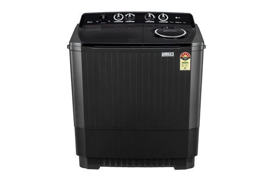 LG 11.5 kg 5 Star Semi Automatic Washing Machine with Wind Jet Dry Technology (P115ASLAZ, Full Black)