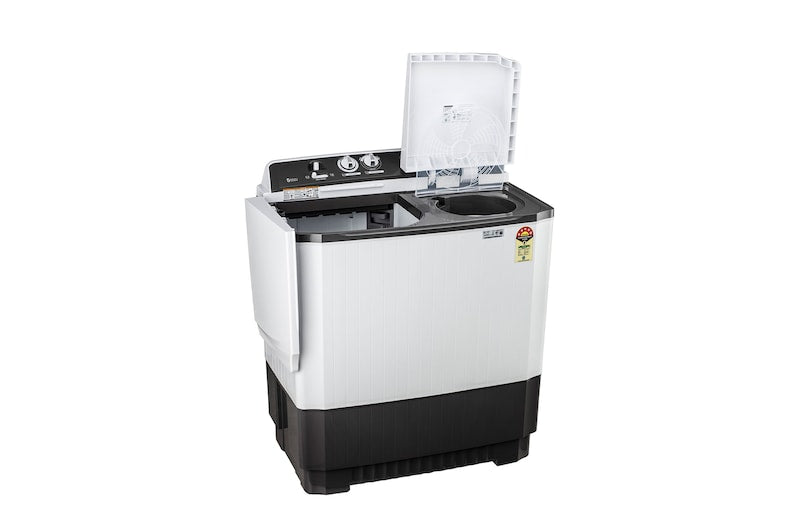 LG 7.0 kg 5-Star Semi-Automatic Top Load Washing Machine | Roller Jet Pulsator | Wind Jet Dry | 3 Wash Programs | In-Built Scrubber | Rat Away Technology Base (P7010NGAZ.ADGQNST, Dark Grey)