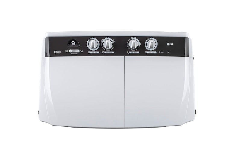 LG 7.0 kg 5-Star Semi-Automatic Top Load Washing Machine | Roller Jet Pulsator | Wind Jet Dry | 3 Wash Programs | In-Built Scrubber | Rat Away Technology Base (P7010NGAZ.ADGQNST, Dark Grey)