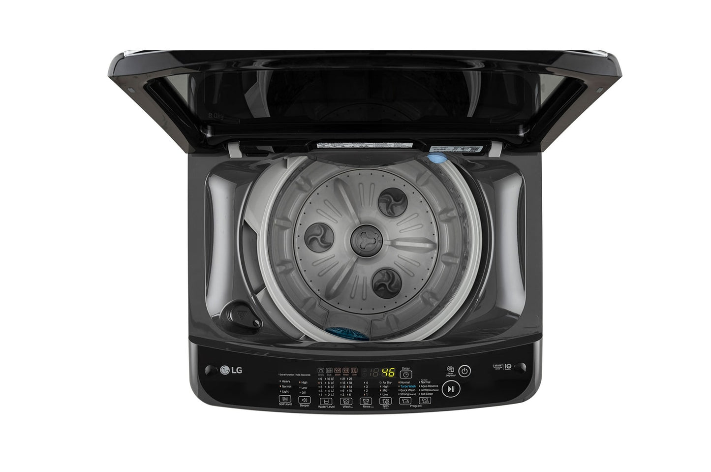 LG 12 kg 5 Star Inverter Fully Automatic Top Load Washing Machine (T12SJMB1Z, Smart Inverter Motor, Middle Black)