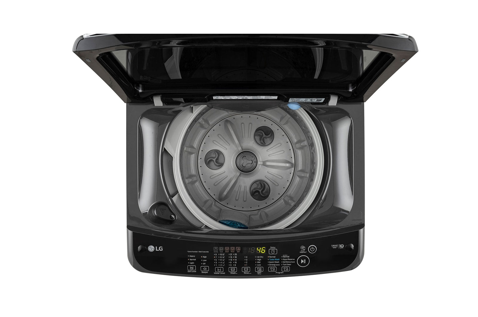 LG 12 kg 5 Star Inverter Fully Automatic Top Load Washing Machine (T12SJMB1Z, Smart Inverter Motor, Middle Black)