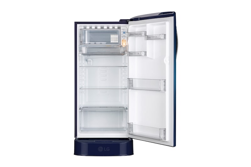 LG 185 L 5 Star, Single Door Refrigerator, Base Stand Drawer, Direct Cool, Smart Inverter Compressor, Blue Waterlilly (GLD1956ZABW.ABWZEBN)