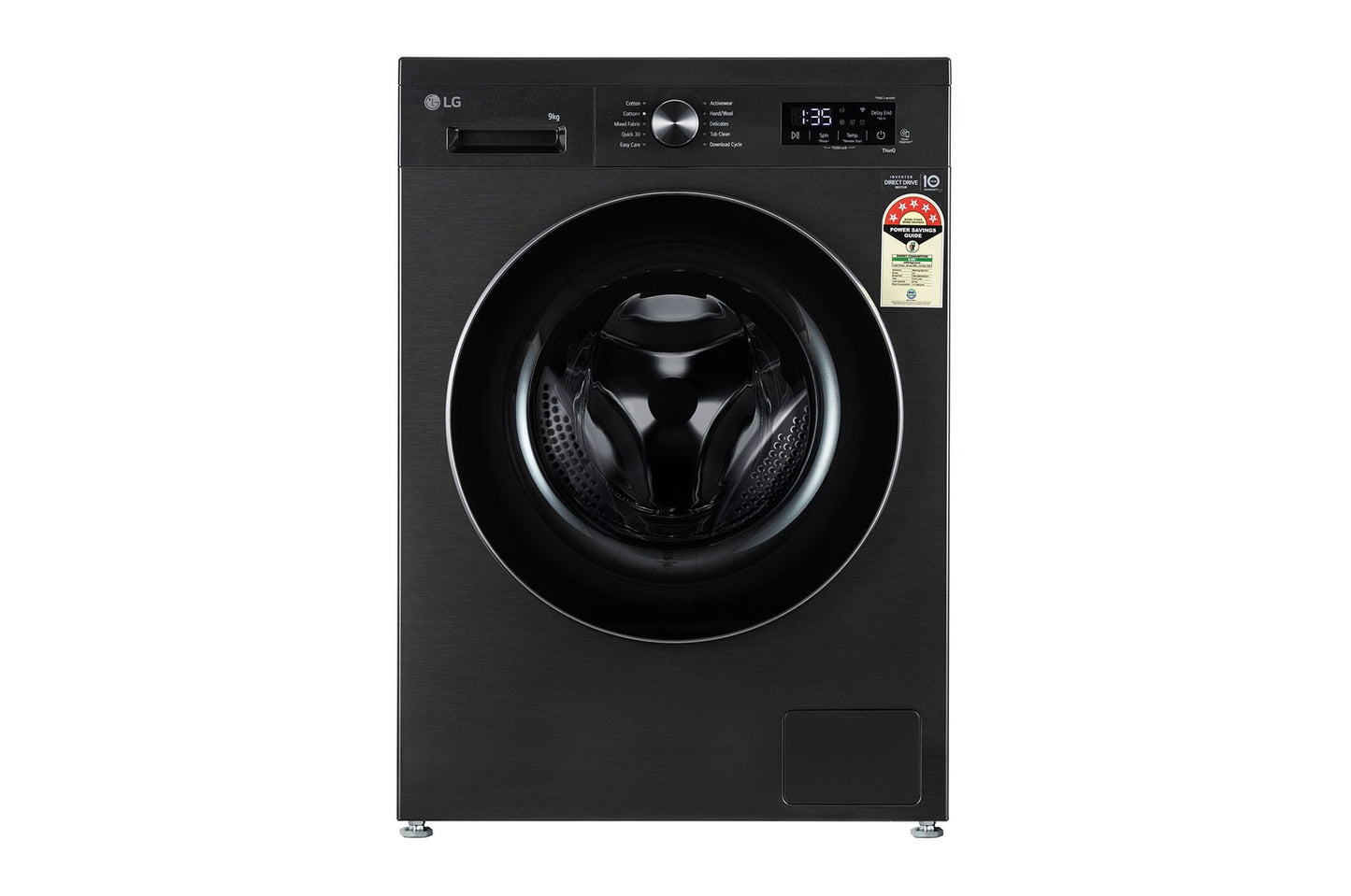 LG 9 kg 5 Star Wi-Fi Inverter Fully Automatic Front Load Washing Machine with Steam (FHB1209Z4B, Auto Restart, Platinum Black)