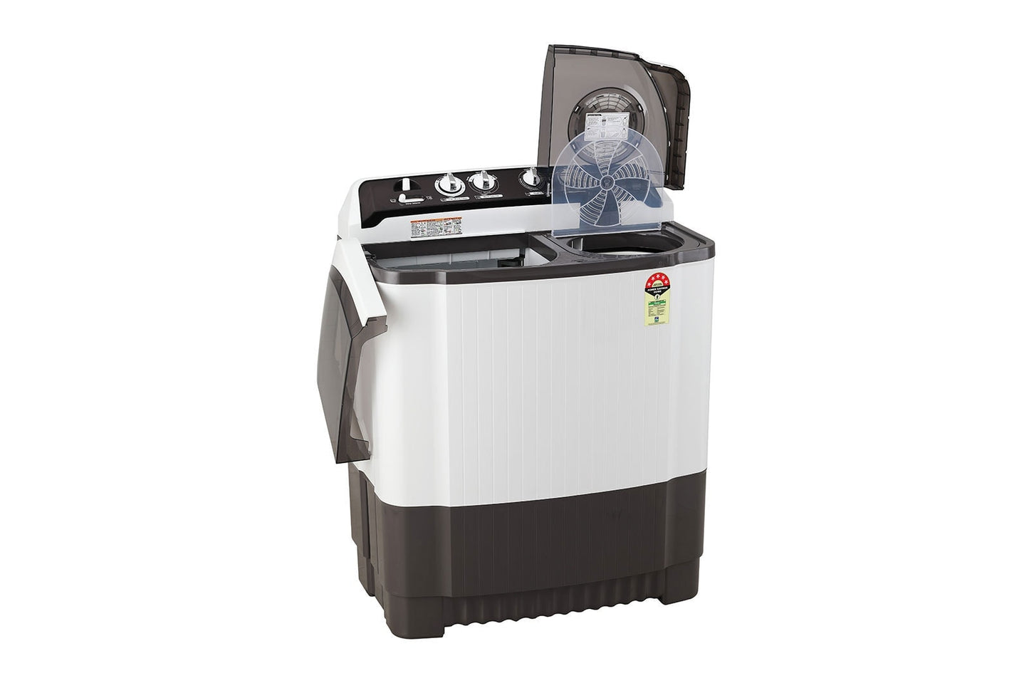 LG 8.5kg 5-Star Semi-Automatic Top Load Washing Machine, Roller Jet Pulsator, Rat Away Technology, Wind Jet Dry, Collar Scrubber, 6.0kg Spin Capacity, Rust Free Plastic Base, 4 Unidirectional Wheels (P8525SGAZ.ADGQEIL, Dark Grey)