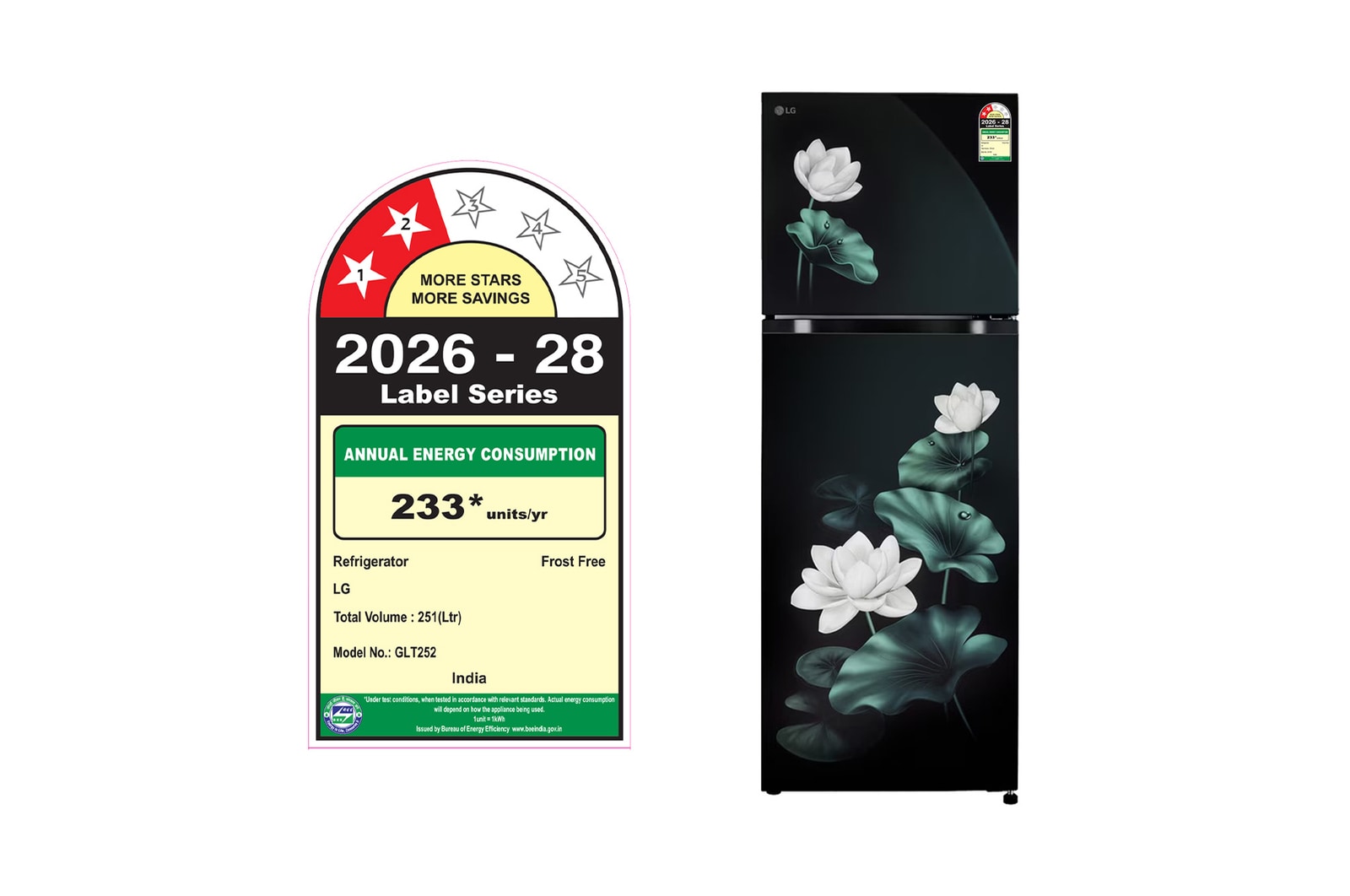 LG 251 Litres 2 Star Frost Free Double Door Convertible Refrigerator with Inverter Compressor ( Emerald Lotus) GLT2526XWEL.AELZEBN