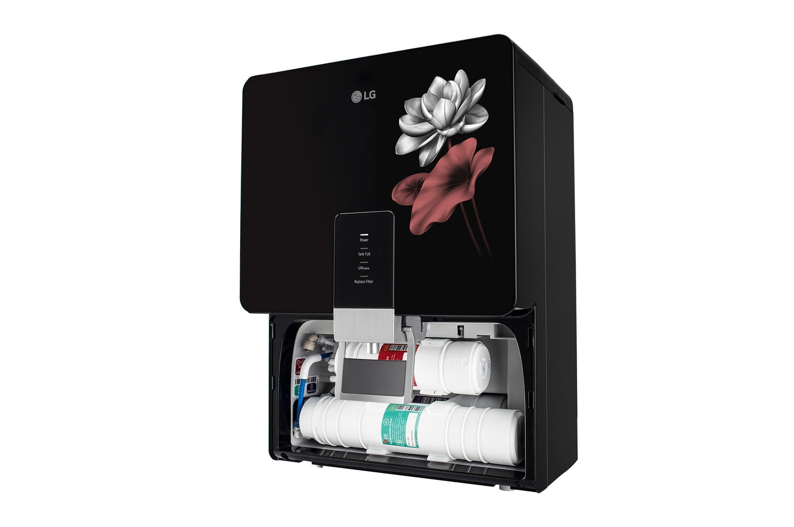 LG Solid Black RO + UV Water Purifier with 8L Dual Protection Stainless Steel Tank, In-Tank UV LED & Mineral Booster - Pure and Safe Water for Your Home- WW156RTTB