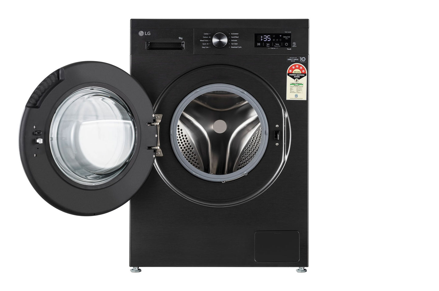 LG 9 kg 5 Star Wi-Fi Inverter Fully Automatic Front Load Washing Machine with Steam (FHB1209Z4B, Auto Restart, Platinum Black)