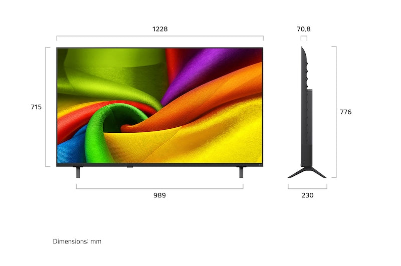 LG 139 cm (55 Inch) NANO 4K UHD AI Smart TV | α5 AI Processor 4K Gen9 | HDR10 | 4K Upscaling | AI Sound Pro | webOS 26 | AI ThinQ | Wi-Fi Enabled| Dolby Atmos| 2026 Model - 55NU875BPLA