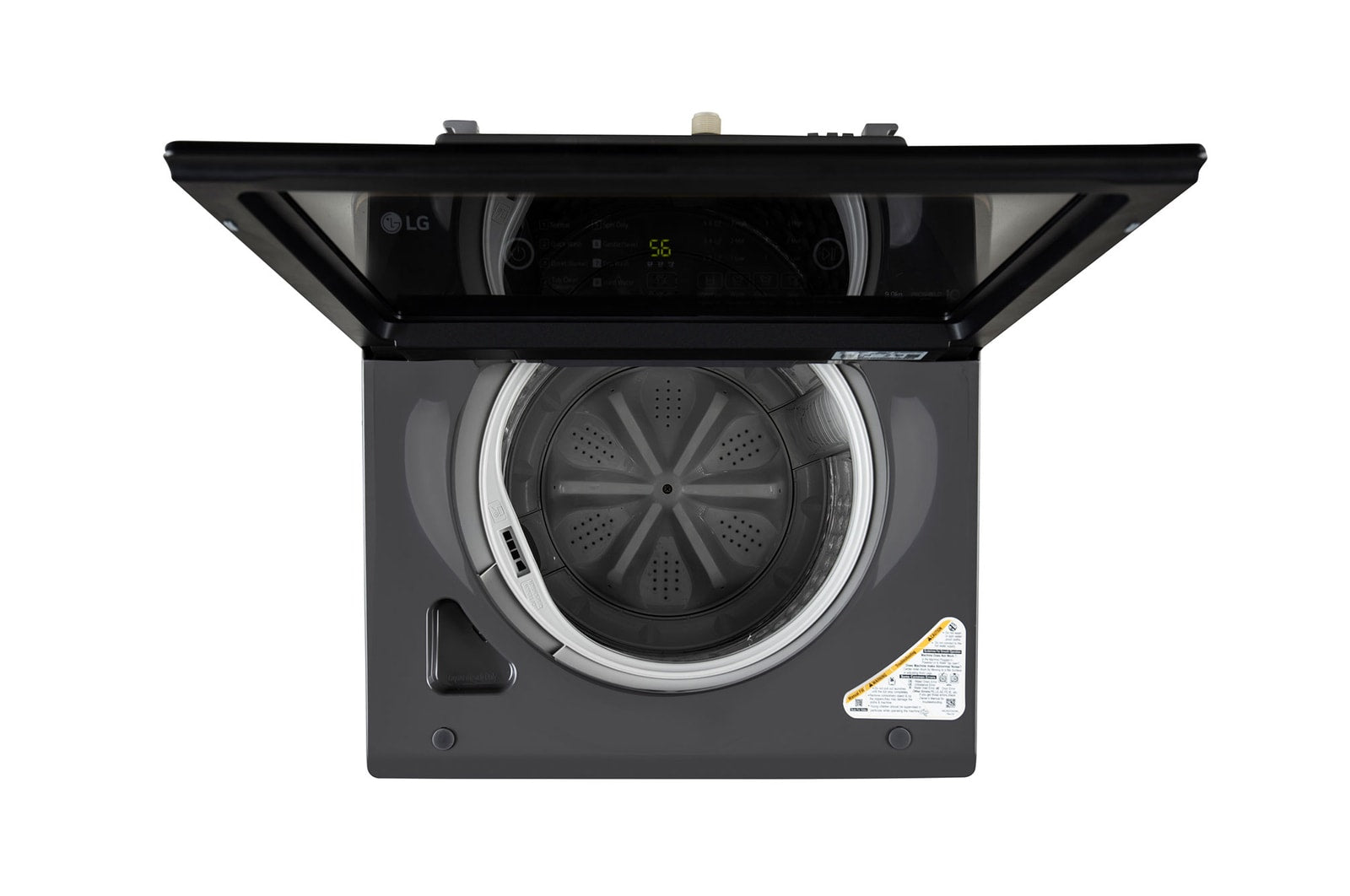 LG 9.0 kg 5 Star TurboDrum Top Load Washing Machine with Smart Diagnosis, Tempered Glass Lid, Soft Closing Door, Quick Wash, Aqua Reserve, Middle Black, T90KMMB3Z