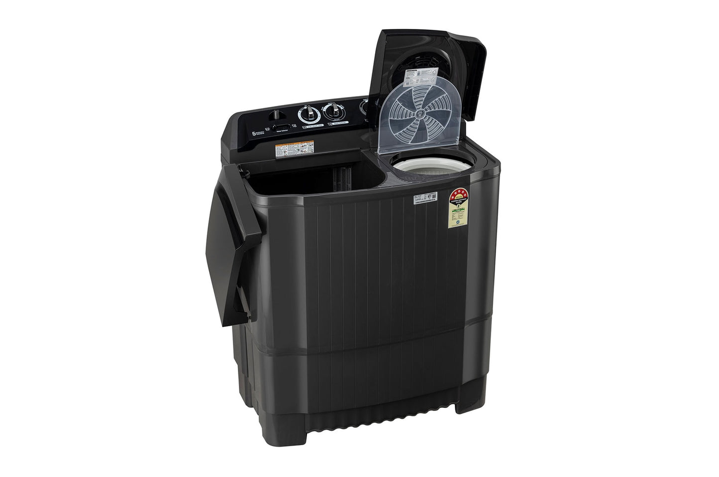 LG 8Kg Semi Automatic Washing Machine, Roller Jet Pulsator + Soak, Middle Black-P8015SKAZ