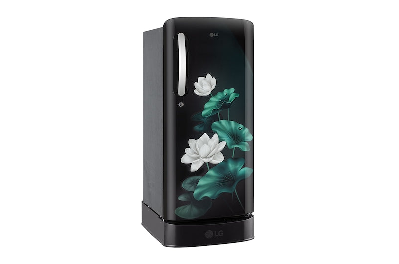 LG 185 L 5 Star, Single Door Refrigerator with Base Stand Drawer, Smart Inverter Compressor, Direct Cool, Emerald Lotus, (GLD1956ZAEL.AELZEBN)