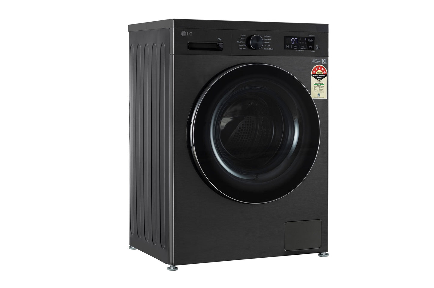 LG 9 kg 5 Star Wi-Fi Inverter Fully Automatic Front Load Washing Machine with Steam (FHB1209Z4B, Auto Restart, Platinum Black)