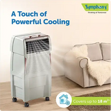 SYMPHONY TOUCH 50 Air Cooler| 185W Power Consumption | Suitable for Rooms up to 18 m² | Auto Louver Movement | Efficient Blower | Honeycomb Cooling Pads | Cool Flow Dispenser | Compact Design (97 cm Height) | Durable Engineering Plastic Body