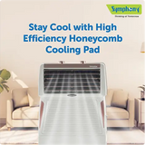 SYMPHONY TOUCH 50 Air Cooler| 185W Power Consumption | Suitable for Rooms up to 18 m² | Auto Louver Movement | Efficient Blower | Honeycomb Cooling Pads | Cool Flow Dispenser | Compact Design (97 cm Height) | Durable Engineering Plastic Body