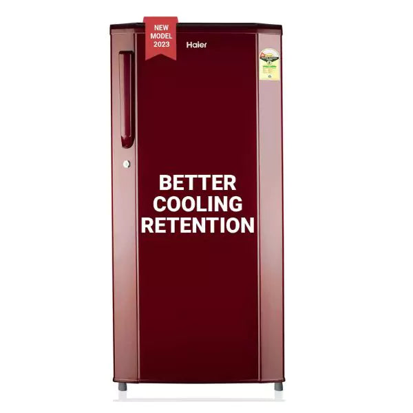 Haier 165 L, 1 Star, Direct Cool Single Door Refrigerator - HRD-1861BBR ( Red Mono Finish)